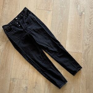 PacSun charcoal black ultra high-rise, slim button fly jeans